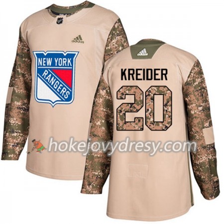 Pánské Hokejový Dres New York Rangers Chris Kreider 20 Adidas 2017-2018 Camo Veterans Day Practice Authentic